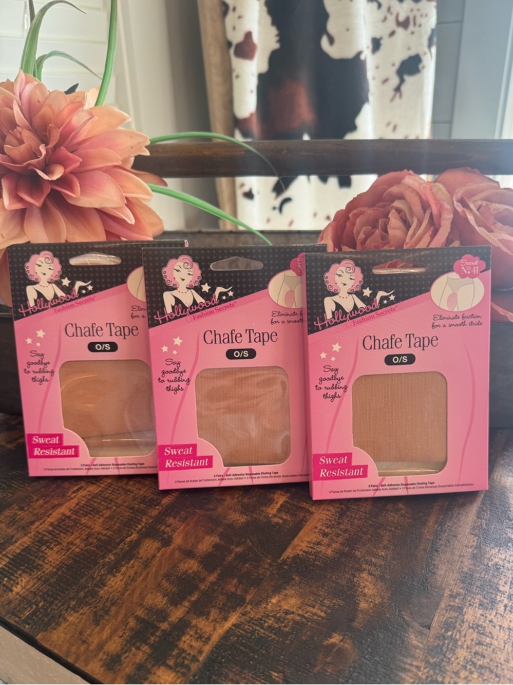 Hollywood Fashion Secrets Chafe Tape - Nude (3 Pack) Bundle of 3 Packs
